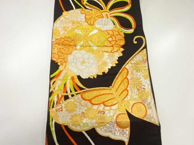 7344426: JAPANESE KIMONO / ANTIQUE FUKURO OBI / SILK / WOVEN